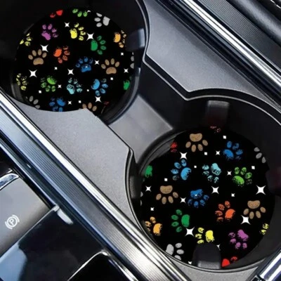 $4.49 • Buy 2 Pack Star Dog Paw Print Car Coasters