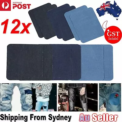 Assorted Iron On Denim Fabric Mending Patches Repair Kits For Denim Jeans 12pcs • $5.77