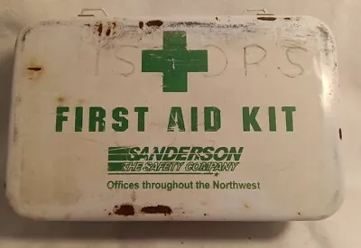 Vintage Sanderson Metal First Aid Box Wear Outside Clean Inside • $9.99