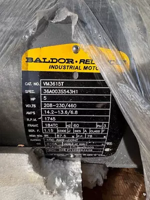 Baldor-Reliance 5hp Electric Motor - VM3615T • $450