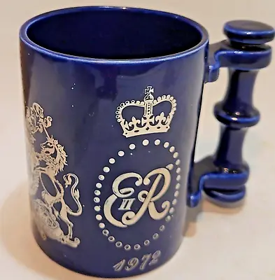 Portmeirion Queen Elizabeth II 1972 Silver Wedding Mug British Royalty • £8