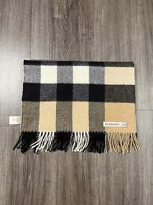 Burberry 100% Cashmere Scarf Classic Giant Half-Mega Nova Check Made In Scotland • $199.99