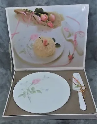 Mikasa  April Rose  Cake Plate & Server In Original Box Discontinued 1996 • $51.99