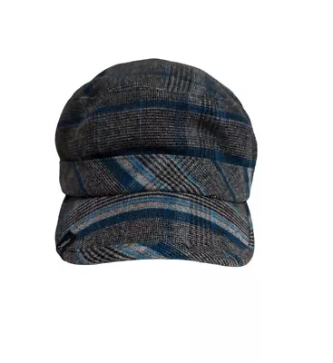 Kangol Glen Check Army Cap/Hat Gray & Teal Plaid Size S/M Style# K0635HW Unisex • $24