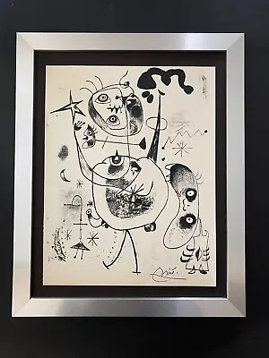 Joan Miro | Vintage 1958 Signed | Mounted & Framed Offset Lithograph Buy It Now! • $139