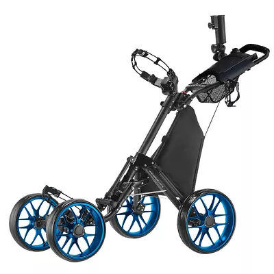 CaddyTek CaddyCruiser ONE Pro One-Click Folding 4 Wheel Golf Buggy - Blue • $239