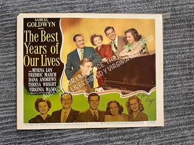 1947 Lobby Card The Best Years Of Our Lives Signed Virginia Mayo • $295
