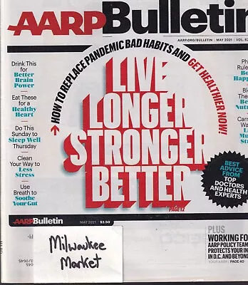 AARP Bulletin May 2021 Vol 62 No 4 Free & Fast SnH Best Deal L@@K !! • $6.29