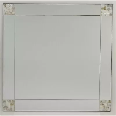 Luminous Mother Of Pearl Mirror 30Wx30'H Clear Glass Square • $127.21