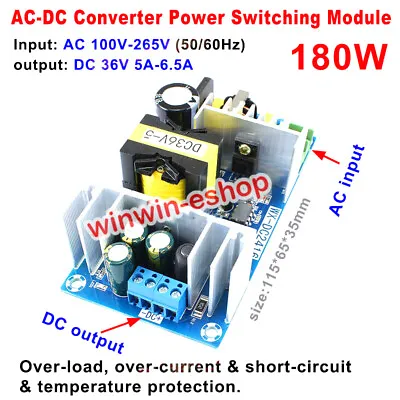 $11.48 • Buy AC-DC AC 110v 220v 230v To DC 36v 5a Converter 180w Switching Power Supply Board