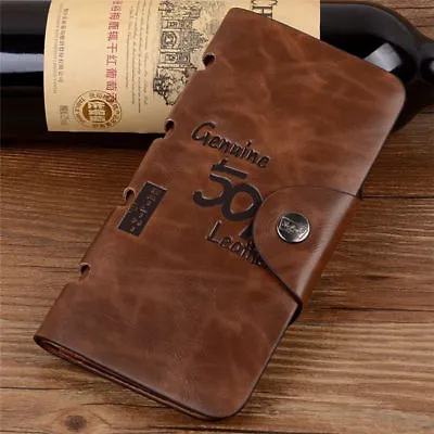 Mens Long Leather Bifold 501 Buckle Wallet Credit/ID Card Purse Handbag US • $7.99