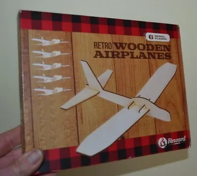 Retro Wooden Airplanes Self Assembly Set Of 6 Wooden Planes By Reward Lodge • $19.99