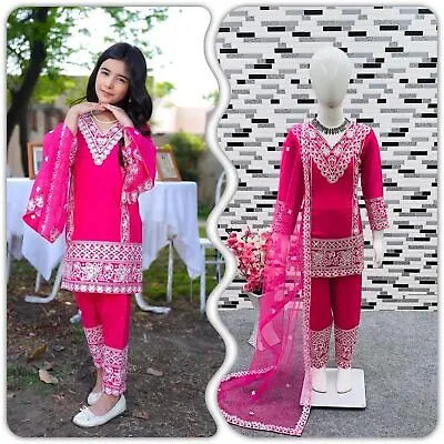 Kids Salwar Kameez Party Wear Indian Designer Wedding Pakistani Dress Bollywood • $88.08