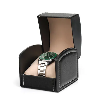 Faux PU Leather Watch Storage Box Display Case Single-Grid Removable Pillow Gift • £5.66