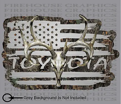 $4.99 • Buy American Flag Toyota TRD Truck Whitetail Buck Skull Camo Hunting Deer Decal
