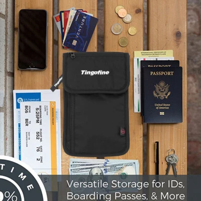 $27.99 • Buy Men's Gift Black Soft LUXURY Travel Organiser RFID PASSPORT HOLDER For Travel