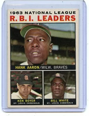 1964 TOPPS #11 N.L. RBI LEADERS (w/ HANK AARON KEN BOYER & BILL WHITE) 021420 • $15.96