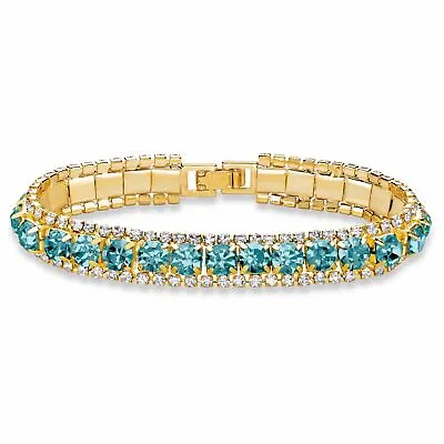 PalmBeach Jewelry Birthstone And Crystal Goldtone Bracelet 7  • $29.82