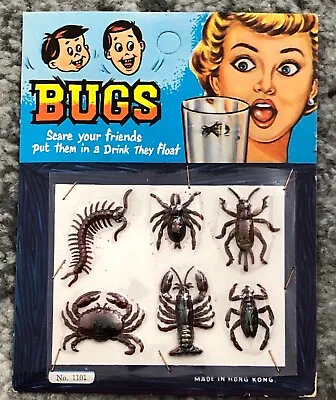 Fake Bugs Toys On Store Display Card 1960's Toy Insects Gag Novelty Turtle Bug • $19.89