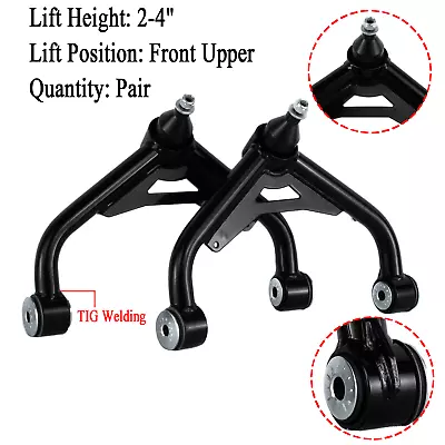 2-4  Lift Upper Control Arm Fit 01-2010 Chevy Silverado GMC Sierra 2500 3500HD • $99