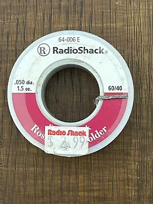 Radio Shack 64-006 E Standard Rosin Core Solder Wire 0.050 /1.5oz 60/40 NOS • $19.95