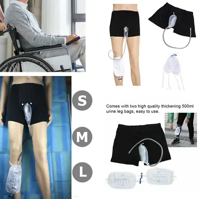 Newest Incontinence Male Briefs Urine Leg Bag Silicone Urine Collector With Tube • $24.98