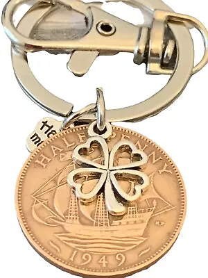 75th Birthday Gift For Him Or Her Polished 1949 Coin On Keyring In Gift Bag • £9.99