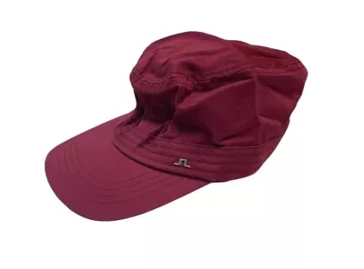 J. Lindeberg Men's Deep Red Solid Twill Cap Size Medium NWT • $15