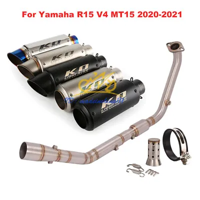 For Yamaha R15 V4 MT15 2020-2022 Complete System Exhaust Mufflers Slip-on Pipe • $190