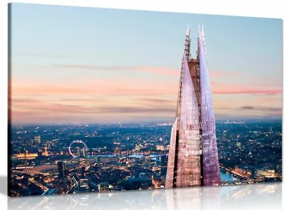 London Skyline Sunset And The Shard Canvas Wall Art Picture Print • £15.99