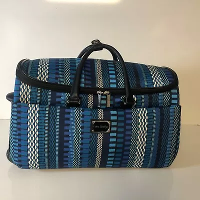 Vera Bradley Rolling Travel Bag Luggage Suitcase Duffle Cha Cha Blue Pattern 19 • $75