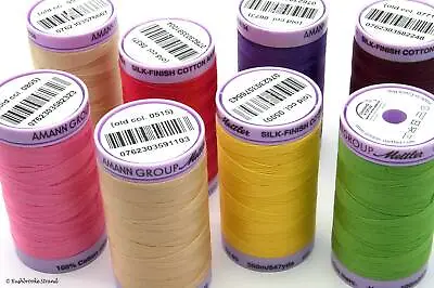 Mettler Silk Finish Cotton Thread 2-ply 50wt 190d 500 Meter 547 Yard Spools P-1 • $7