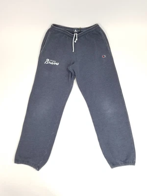 $24.99 • Buy Vintage ATLANTA BRAVES Double Script CHAMPION Sweat Pants Sweats Medium - Track
