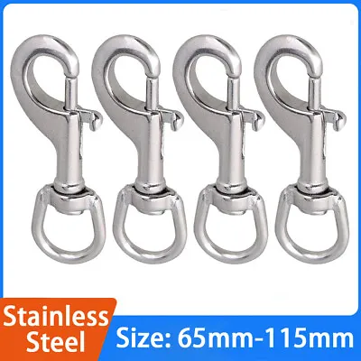 65mm-115mm Swivel Eye Trigger HookSnap Hook Stainless Steel 304 Key Holder Ring • $88.19