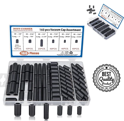 $17.99 • Buy 160pc Carburetor & Vacuum Rubber Cap Plug Assortment Kit Intake Vacuum Line