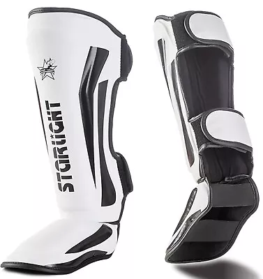 FIVING MMA Martial Arts Shin Guards – Padded Adjustable Muay Thai Small • $42.49