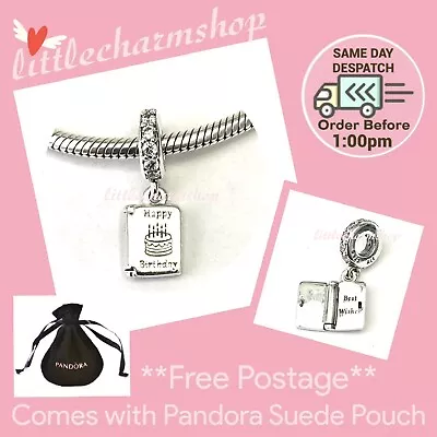 NEW Authentic Genuine PANDORA Birthday Card Dangle Charm - 791723CZ RETIRED • $58.40