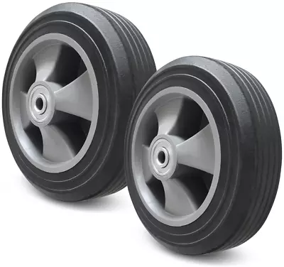 2 Pack 8 Inch Hand Truck Wheels Solid Flat Free Tires For Hand Truck Dolly Cart • $32.13