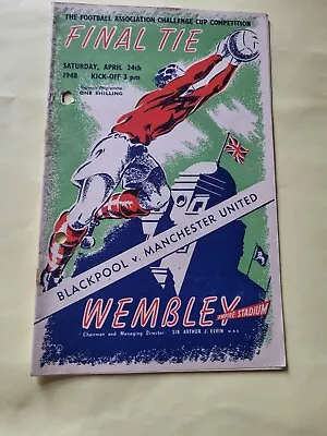 F.A. CUP FINAL PROGRAMME 1948: BLACKPOOL V MANCHESTER UNITED~FREE POSTAGE • £24.99