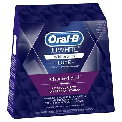 $26.99 • Buy Oral B 3D White Luxe Advanced Seal 14 Teeth Whitening Treatments