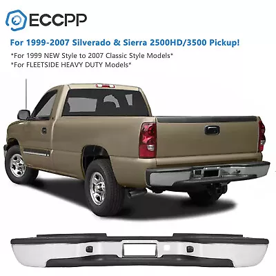 ECCPP Chrome Complete Rear Bumper For 1999-07 Chevy Silverado Sierra 2500HD 3500 • $131.98