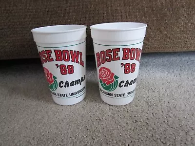 1988 Rose Bowl Michigan State Spartans MSU Plastic Cups Big Ten Champs 5.5  Tall • $10