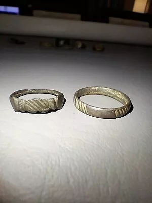 AMAZING Lot Of  2 Medieval Bronze Finger Rings Wearable!! 13-1500's • $70