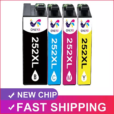 4 PACK Set Of 252XL Black Color Ink For Epson WorkForce WF3620 WF3640 WF7710 • $12.98