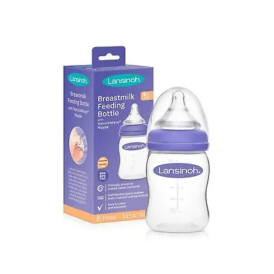 Lansinoh Momma Breastmilk Feeding Bottle With NaturalWave Slow Flow Nipple 5... • $12.25