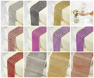 £6.54 • Buy Rhinestone Diamante Effect Mesh Ribbon Wedding Birthday Cakes Trim Bridal Crafts
