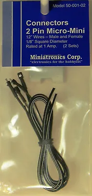 NEW Miniatronics 50-001-02 2 Pin Micro-Mini Connector 2 Pk • $17.50