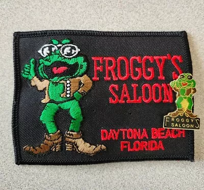Vintage Froggy's Saloon Motorcycle Patch Pin Set Daytona Beach Bike Week Biker  • $19