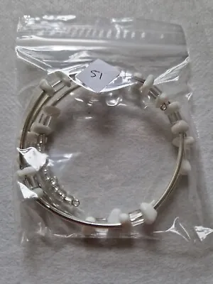 Memory Wire Bracelet White Agate Gemstone Silver 51 • £3.75