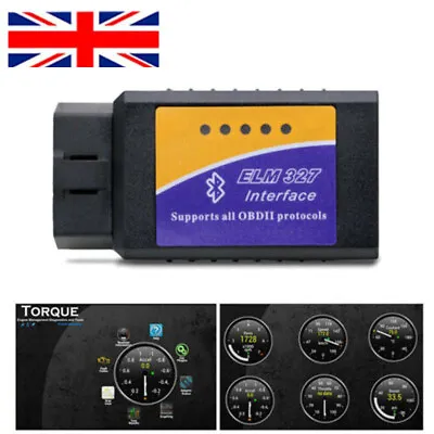 OBD2 ELM327 EOBD Bluetooth Diagnostic Car Engine Scanner Tool Fault Code Reader • £5.42